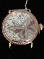 MICHELE GARDEN PARTY LE ROSE GOLD TOPAZ BUTTERLY CSX WATCH HEAD MW05D36B4995