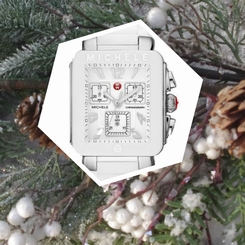 Michele Tahitian Jelly Bean Park Women's Silver White Silicon Watch MWW06L000001