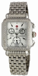 Michele Deco Classic Stainless Steel Diamond Watch BRAND NEW in Box! List $1995-