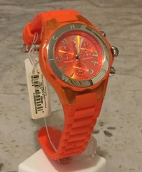 Michele Tahitian Jelly Beans Women's Silver Orange Silicone Watch MWW12F000073