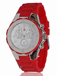 NEW WOMENS MICHELE (MWW12F000021) PARK JELLY CHRONOGRAPH RED WATCH