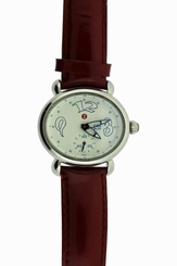 Michele CSX Blue MW03E00 Red Leather Band Women's Watch