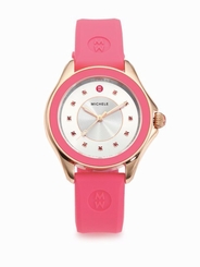  Michele Cape Topaz Rose Gold Tone Pnk Women's Watch MWW27A000008 $345 NWT