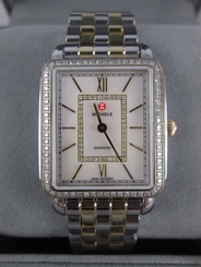 Michele Deco II Two Tone Gold Silver Diamond MOP Watch MW06X01C5963 Refurbished