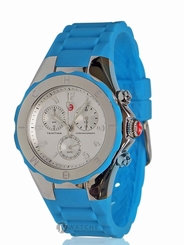 NEW WOMENS MICHELE (MWW12F000049) TAHITIAN JELLY BEAN CHRONOGRAPH BLUE WATCH