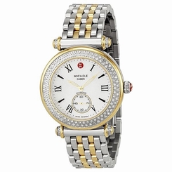 Authentic Michele Caber Two Tone Gold Silver Diamond Ladies Watch MWW16A000066