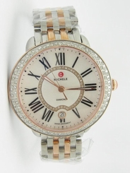 Michele Serein MWW21B000046 Two Tone Rose Gold & Diamond Roman Numeral Watch