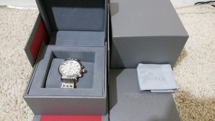 Michele Fluette MWW24A000001 Diamond Chronograph Steel Quartz Ladies Watch NEW