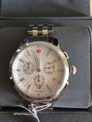 NWT MICHELE UPTOWN DIAMOND CHRONO DATE WATCH MWW25A000001