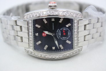 MICHELE URBAN MINI STAINLESS STEEL CUSTOM DIAMOND ENCRUSTED WATCH MW02A00A0927