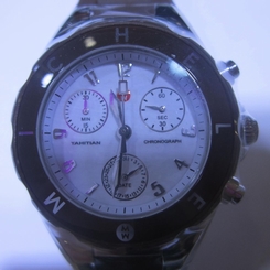 MICHELE WOMEN'S WATCH CHRONO RUBBER SPORTS SAPPHIRE ORIGINAL MWW12D000013 NEW