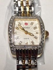 MICHELE WOMEN'S PETITE URBAN 2 TONE STAINLESS 99 DIAMOND WATCH MWW02N000087