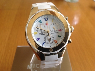 Michele Ladies Large Tahitian Jelly Bean White Carousel Dial Watch MWW12F000043