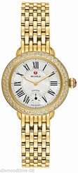 NEW MICHELE SEREIN 12 GOLD-TONE DIAMOND MOP DIAL LADIE'S WATCH MWW21E000013