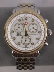 NEW Michele Two Tone CSX 36 Diamond Dial MOP Ladies Watch Box MW03M00C9046 NIB