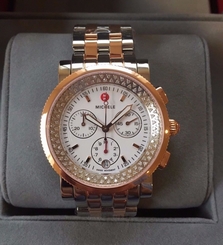 NEW Authentic Michele Sport Sail Diamond Two Tone Rose Gold MWW01C000135 Watch