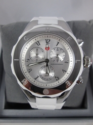 NEW Michele Large Tahitian Jelly Bean White & Silver Watch MWW12F000032 NIB