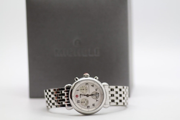 Michele CSX Women's Chronograph White Stainless Steel Watch MW03D00A0025 New Bat