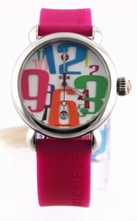 NEW MICHELE CSX MWW03T000005 GRAND CAROUSEL PINK SILICONE LADIES SWISS WATCH