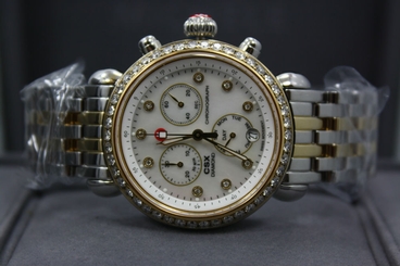 MICHELE CSX CHRONOGRAPH GOLD & SS DIAMOND ENCRUSTED WATCH WITH 1.80 CARATS
