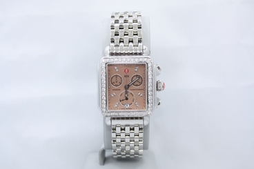 MICHELE DECO ROSE DIAL STAINLESS CUSTOM DIAMOND ENCRUSTED WATCH REF:MW06P00A0068