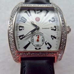 Michele Mini Urban Diamonds Bezel Swiss Quartz Watch MW02A01A2001 Black strap
