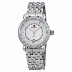 MICHELE WOMEN'S CSX STAINLESS MOTHER OF PEARL DIAMOND WATCH MWW03T000035