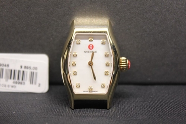 NWT Michele Urban Coquette Gold .04 CT 12 Diamonds MOP Dial Watch MW08A00A9046