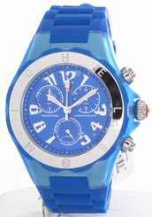 New Authentic Michele Women's Tahitian Jelly Bean Blue Watch MWW12F000074