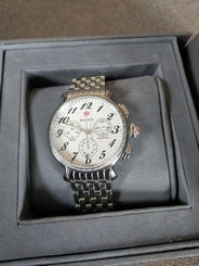 Authentic Michele Fluette Diamond Silver Tone Ladies Watch MWW24A000001 $1695