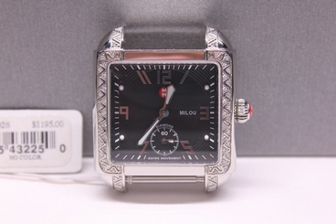 NWT Michele Milou Black Mother of Pearl 66 Diamonds Women's Watch MW15A01A2026