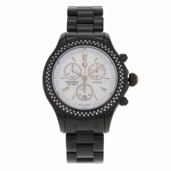 Michele Jetway Steel & Diamonds Custom Black PVD Coating Quartz Ladies Watch 99945435237
