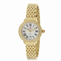MICHELE WOMEN'S GOLD TONE STEEL BRACELET & CASE QUARTZ WATCH MWW21E000013