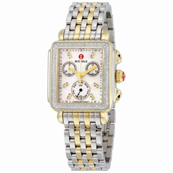 MICHELE Two-Tone Signature Deco Diamond, Dial Watch Official Box & Papers 99945453743