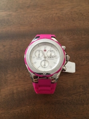 MICHELE TAHITIAN JELLY BEAN PINK CHRONOGRAPH WOMEN WATCH MWW12F000050 NEW IN BOX