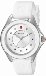 MICHELE Womens MWW27A000007 CAPE Analog Display Swiss Quartz White Watch