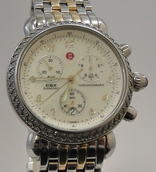 Michele Signature CSX 71-3600 Diamond, Diamond Dial Watch With Mother of Pearl.
