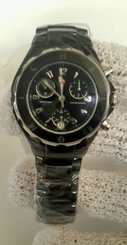 Michele Tahitian Black Ceramic watch mww12a000006 Retail $1,195- Brand NEW!