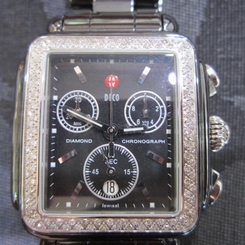 MICHELE DECO LADY'S WATCH CHRONO ALL S/S DIAMOND SAPPHIRE SWISS MWW06F000001 99945368818