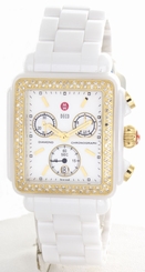 Michele Women's White Deco Ceramic Ladies Diamond Watch MWW06F000003