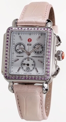 Michele Deco Color with Pink sapphires on nomad strap mww06a000446 Brand NEW!