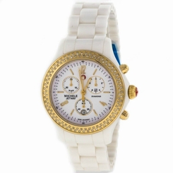 Michele Jetway Chronograph Ceramic Watch MWW17B000007 Retail $2095