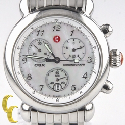 Michele Lady's "CSX" Stainless Steel Chronograph w/ Mother-of-Pearl Dial & Date