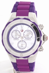 New Authentic Michele Women's Tahitian Jelly Bean Purple Watch MWW12F000070