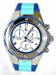 New Authentic Michele Women's Tahitian Jelly Bean Blue Watch MWW12F000071 4051432744655
