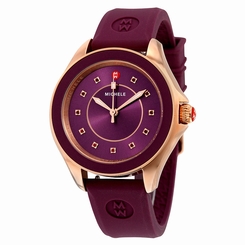  Michele Cape Berry Sunray Dial Berry Silicone Quartz Ladies Watch MWW27A000002
