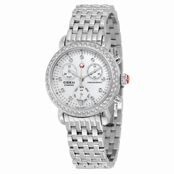 Michele CSX Mother of Pearl Diamond Dial Stainless Steel Ladies Watch