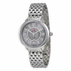 Michele Serein 16 Grey Mother of Pearl Diamond Dial Stainless Steel Ladies