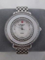 New Michele Cloette Diamond Mother of Pearl Ladies Watch MWW20E000001 Box NIB