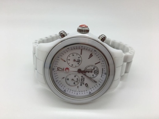 MICHELE JETWAY WHITE CERAMIC CHRONOGRAPH WATCH MWW17B000002 Swiss Quartz